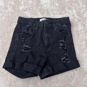 Rue21 Black Distressed Jean Shorts